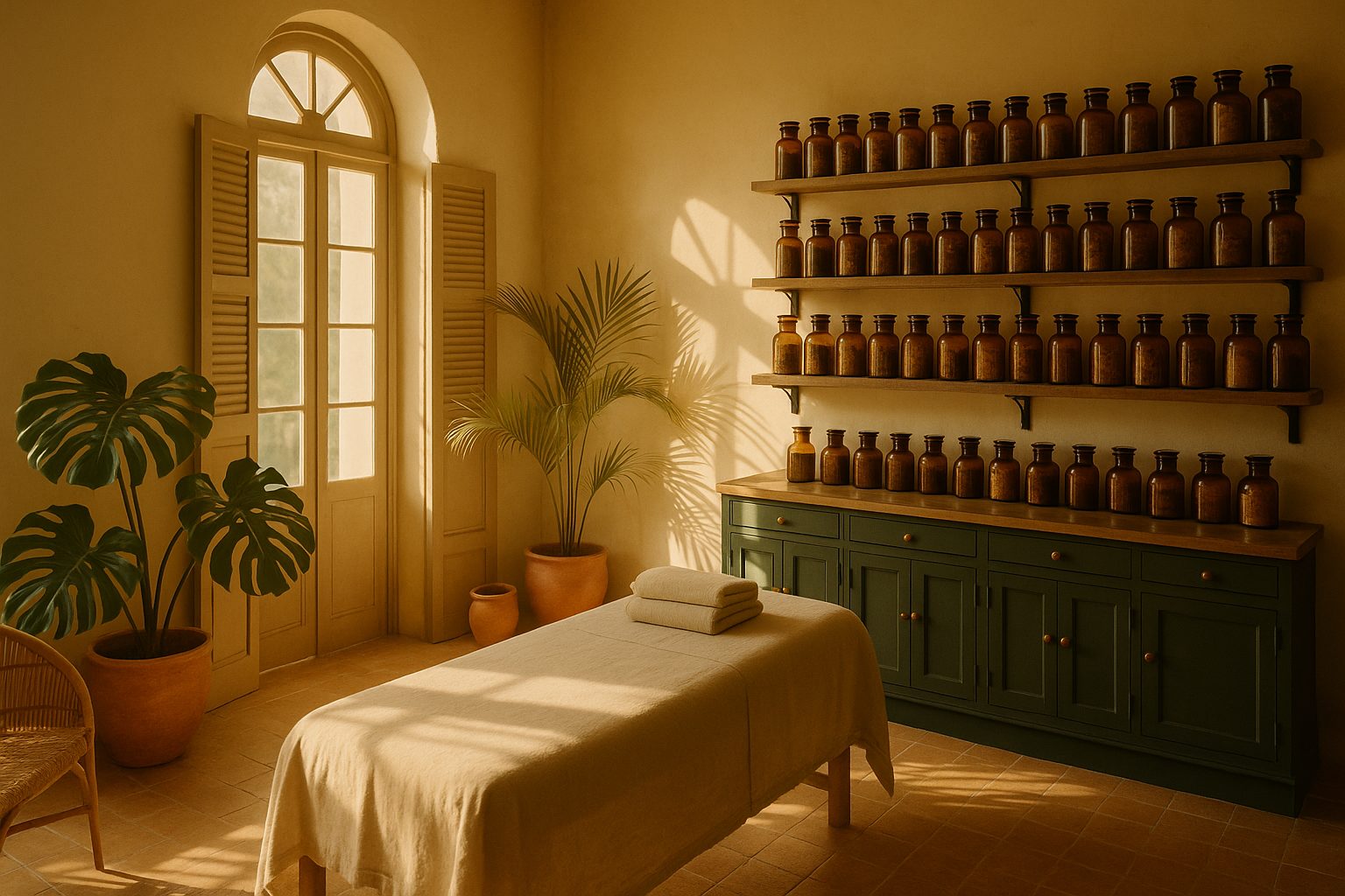The CHH Wellbeing apothecary room in morning light