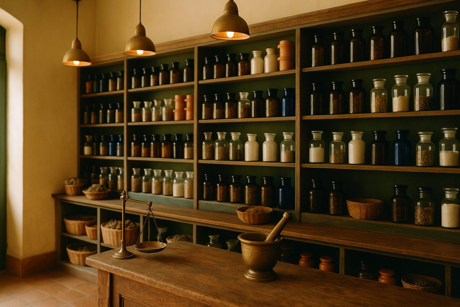 Shelves of the CHH Wellbeing apothecary
